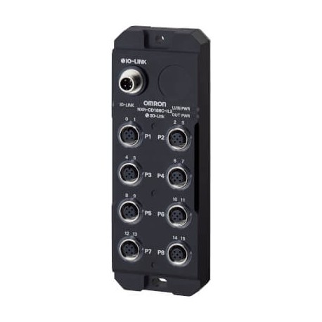 Omron NXR-CD166C-IL2 NXRCD166CIL2 OMRON NXR Series IO-Hub IP67, 16 input/output, 8x M12 connectors